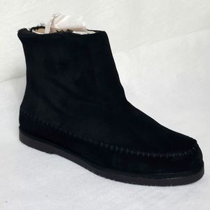 Steve Madden Women's Sz 8.5 Black Suede Tanzie Moc-Toe Booties NEW